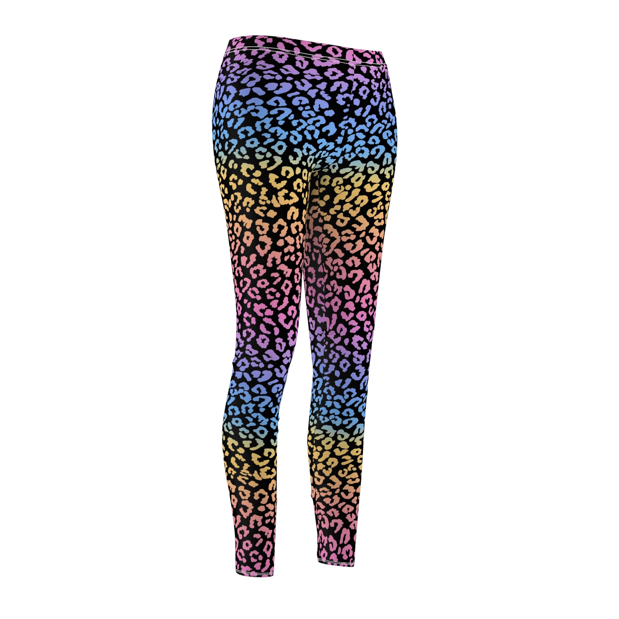 Rainbow Leopard Print Casual Leggings